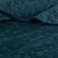 3 Piece Velvet Quilt Set Teal King/Cal King