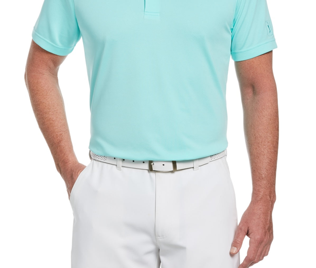 PGA Tour Men's Airflux Golf Polo Shirt Blue Size Small