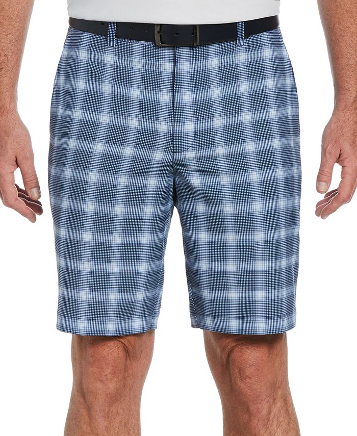PGA Tour Men's Moisture Wicking Stretch Plaid Golf Shorts Blue Size 38