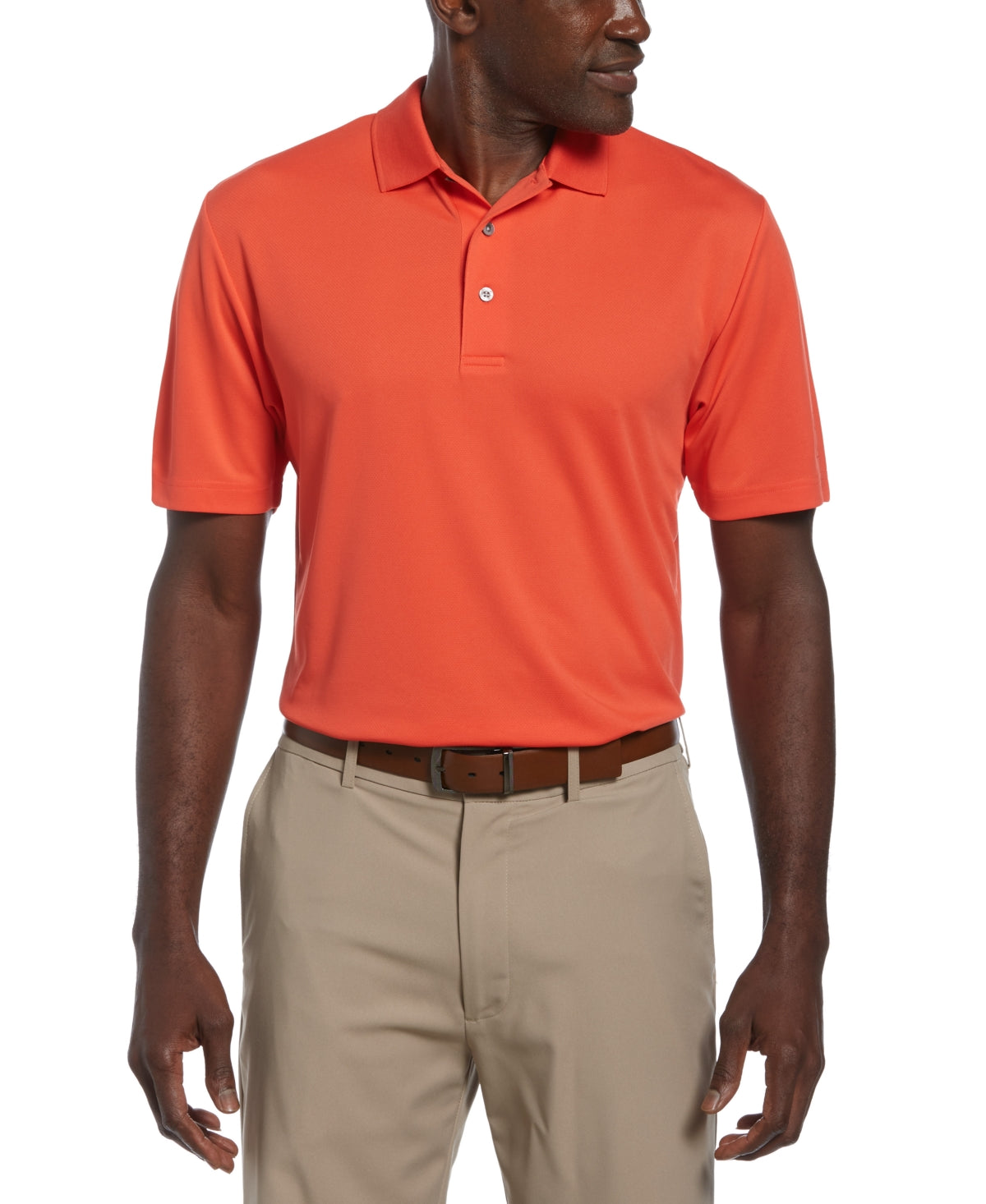 PGA Tour Men's Airflux Mesh Performance Golf Polo Shirt Red Size Medium