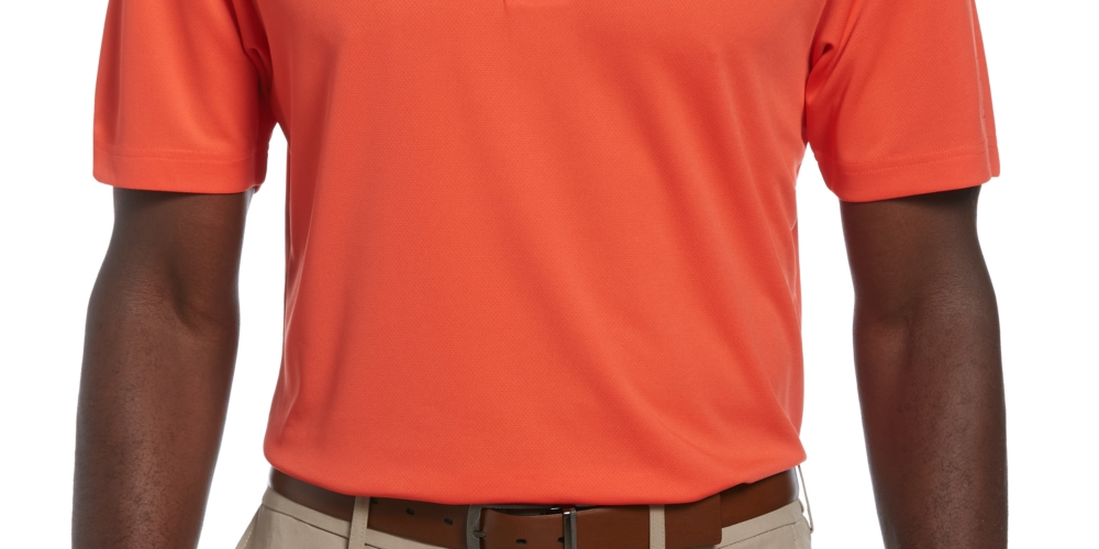 PGA Tour Men's Airflux Mesh Performance Golf Polo Shirt Red Size Medium