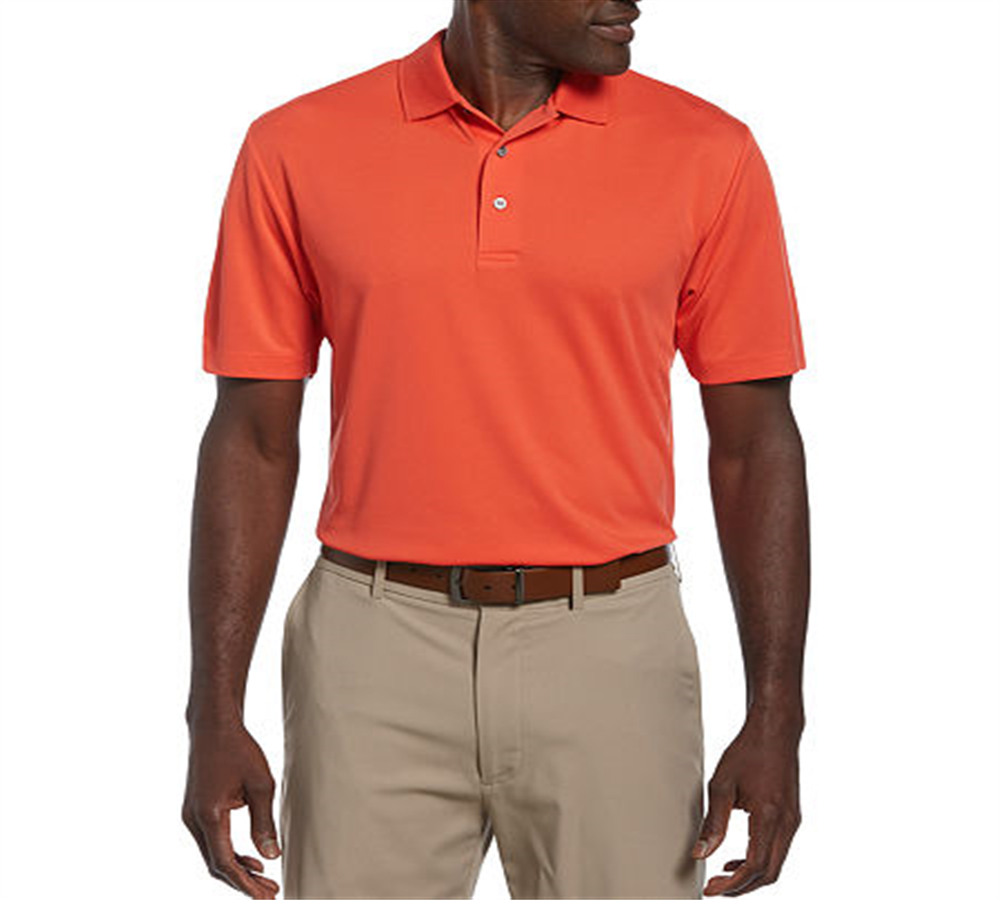 PGA TOUR Men's Short Sleeve Polo Shirt Orange Size XL