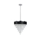 18-inch Modern Crystal Chandelier with Black Velvet Shade