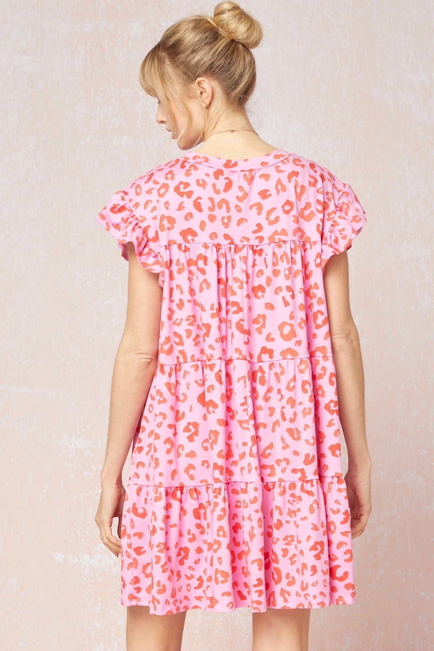 Entro - Tiered Ruffled Leopard Dress