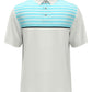 PGA Tour Men's Athletic Fit Geo Stripe Print Performance Golf Polo Shirt White Size X-Large
