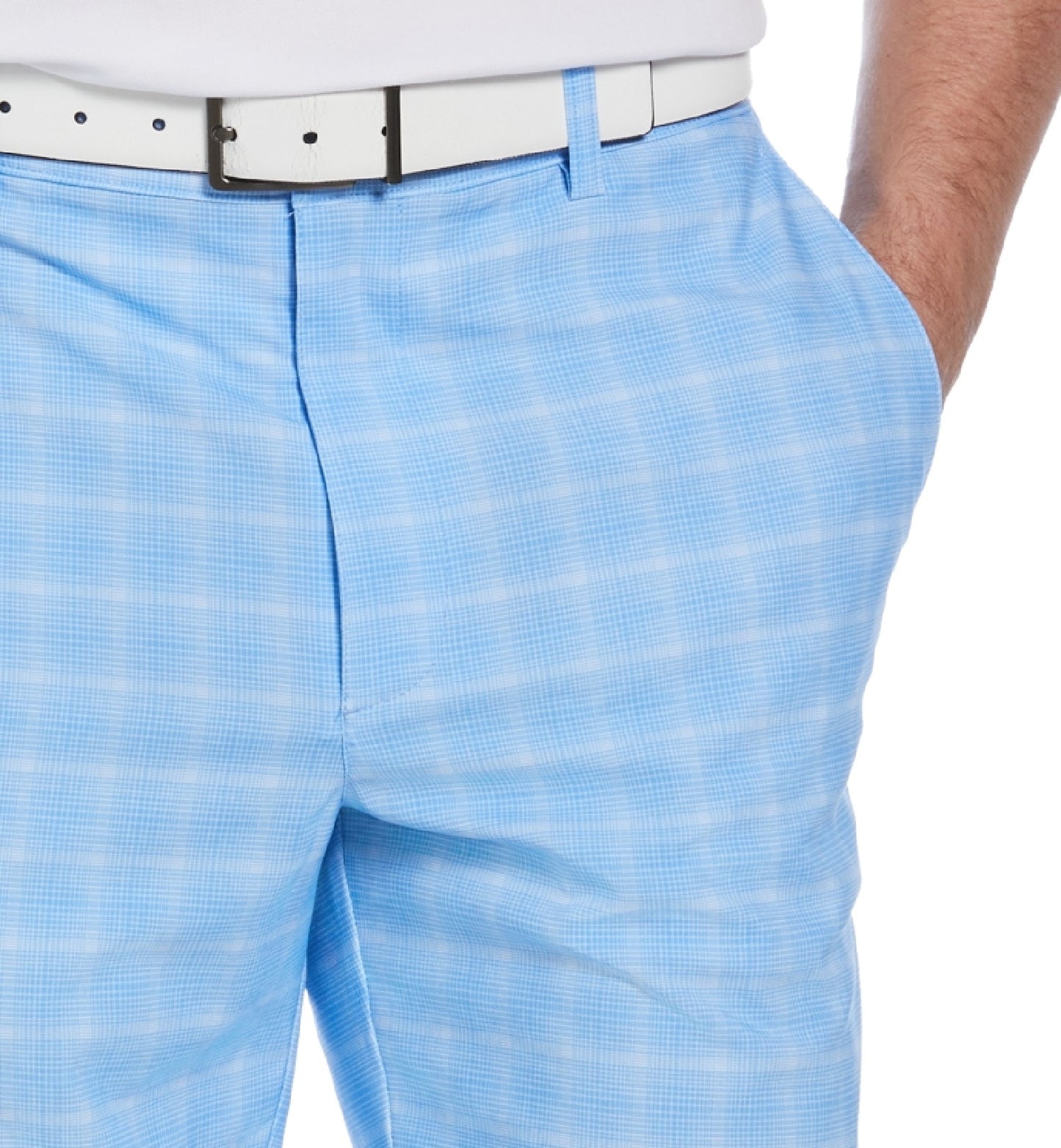 PGA Tour Men's Plaid Print Golf Shorts Blue Size 40
