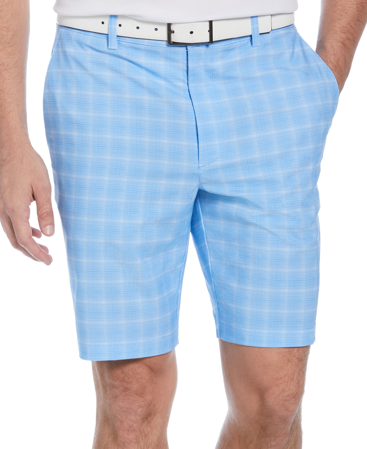 PGA Tour Men's Plaid Print Golf Shorts Blue Size 40