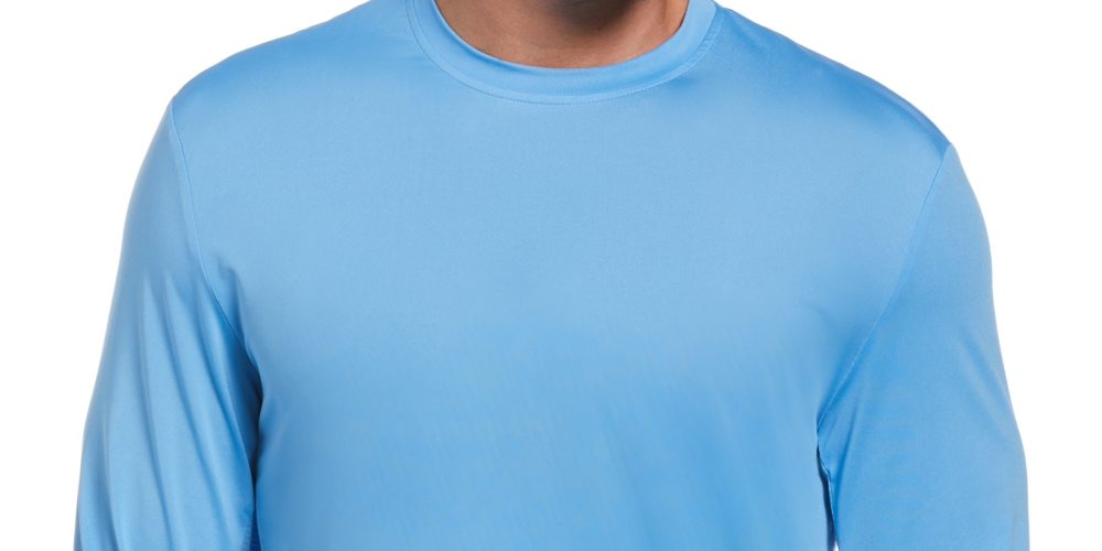 PGA Tour Men's Mixed Media Sun Protection Golf Shirt Blue Size XX-Large