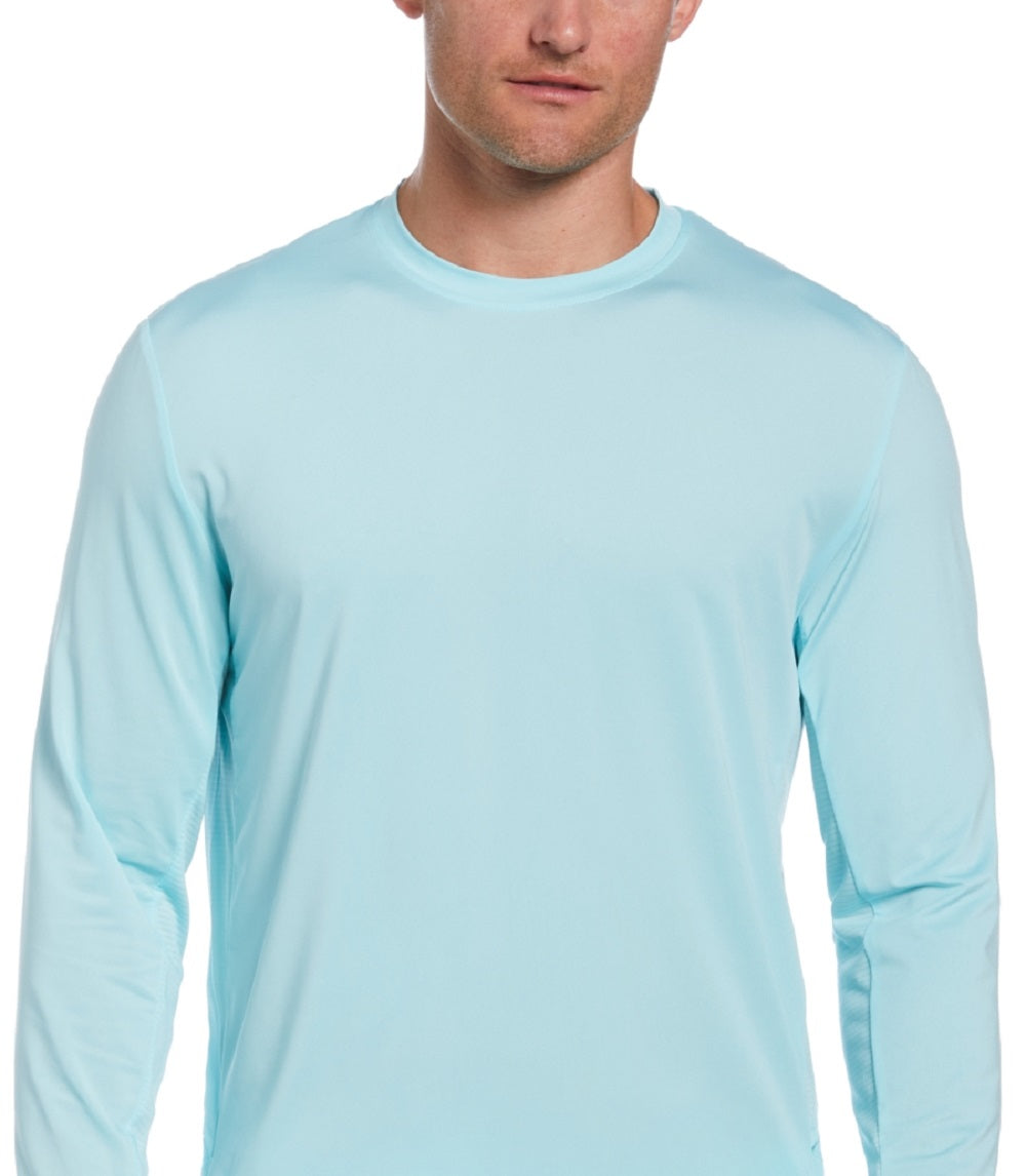 PGA Tour Men's Mixed Media Sun Protection Golf Shirt Blue Size Large