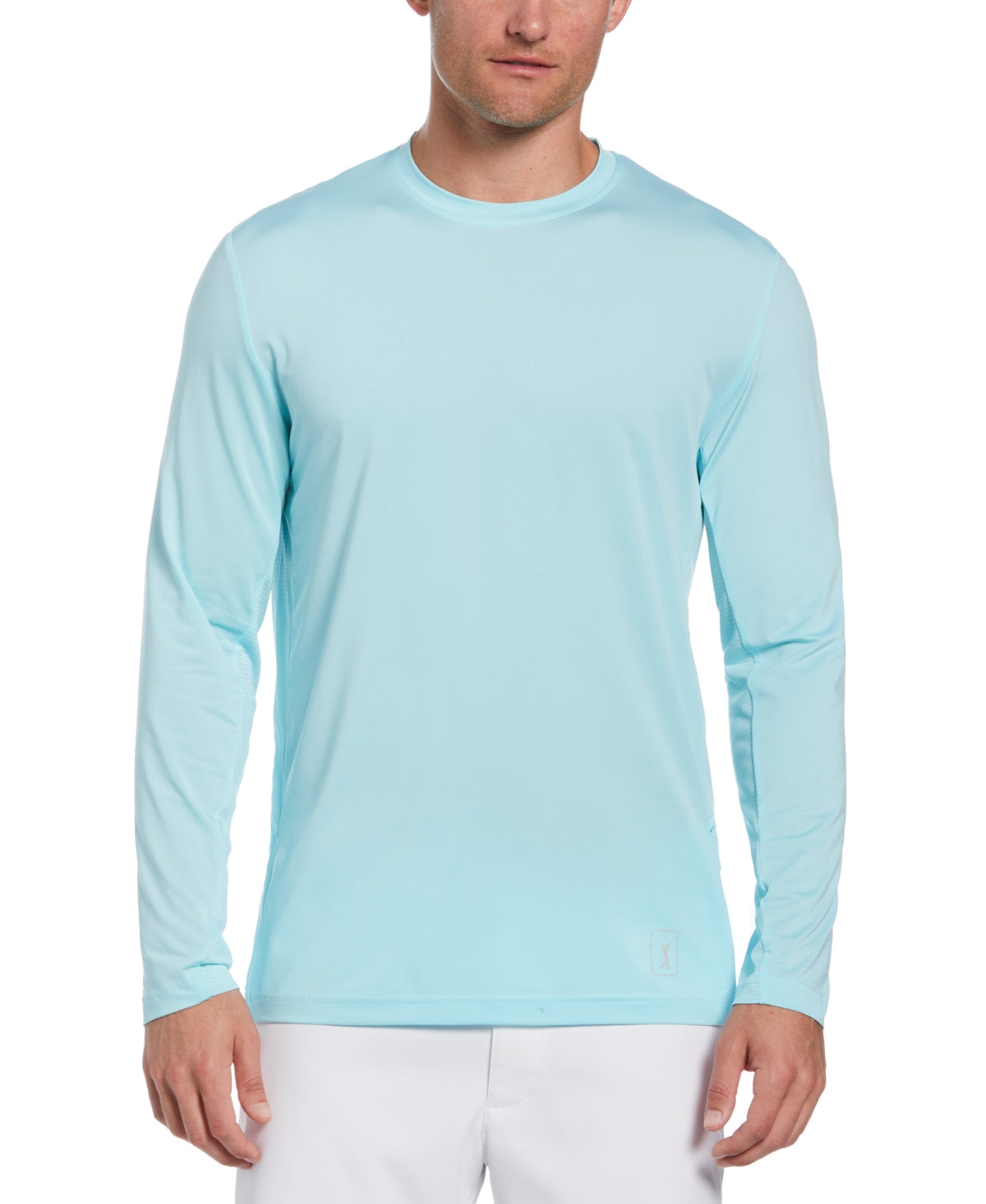 PGA Tour Men's Mixed Media Sun Protection Golf Shirt Blue Size Large
