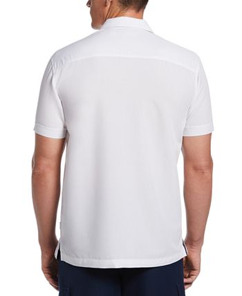 Cubavera Men's Tri Color Camp Shirt White Size XX-Large