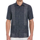 Cubavera Men's Linen Blend Yarn Dye Stripe Guayabera Short Sleeve Shirt Dress Blue Size Large