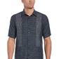Cubavera Men's Linen Blend Yarn Dye Stripe Guayabera Short Sleeve Shirt Dress Blue Size Large