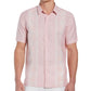 Cubavera Men's Tropical Combo Panel Shirt Pink Size Small