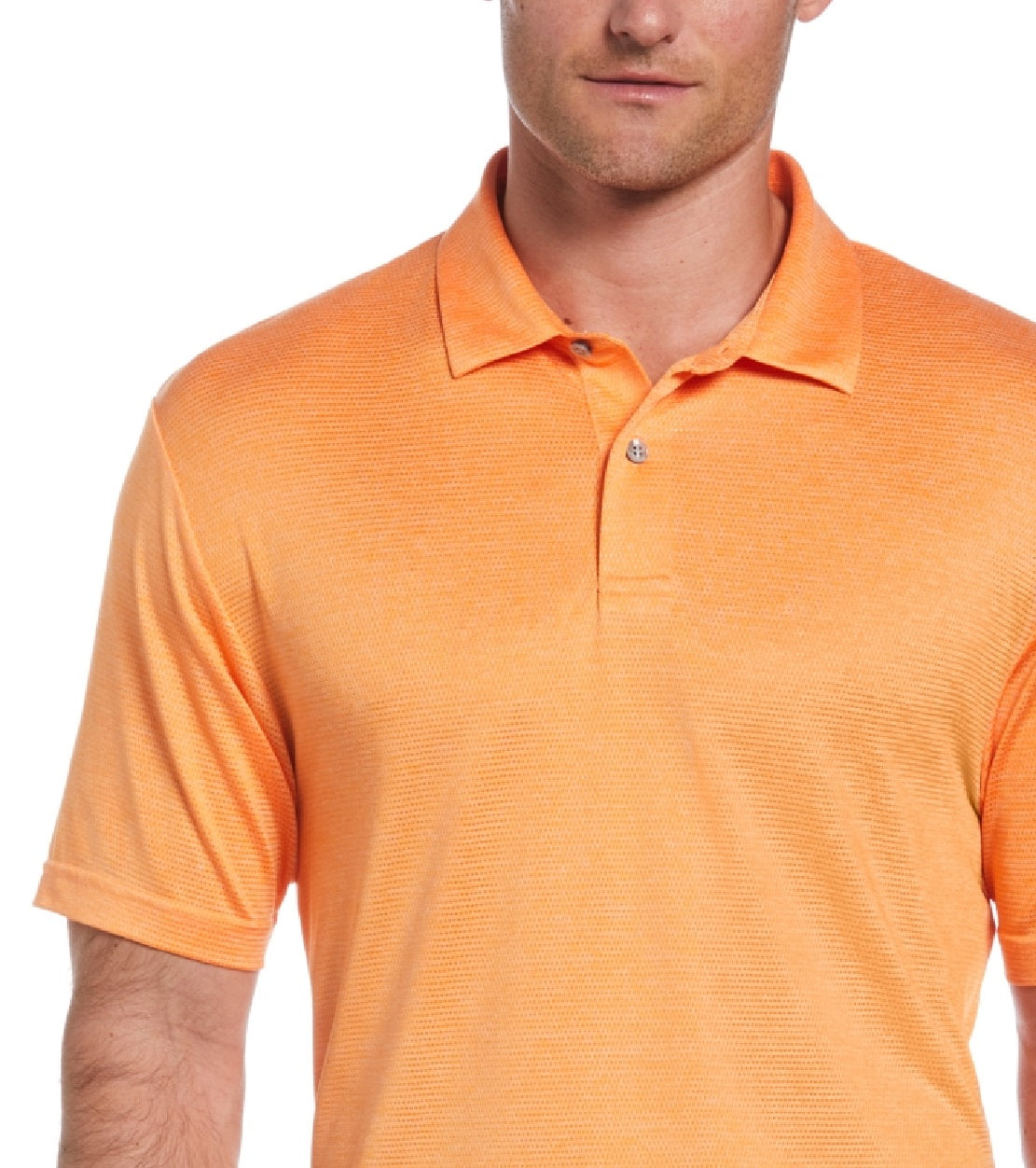 PGA Tour Men's Space Dye Texture Golf Polo Shirt Orange Size X-Large