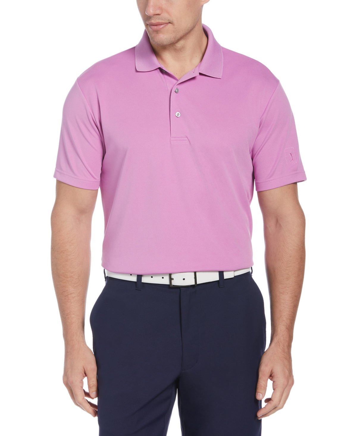 PGA Tour Men's Airflux Golf Polo Purple Size Medium