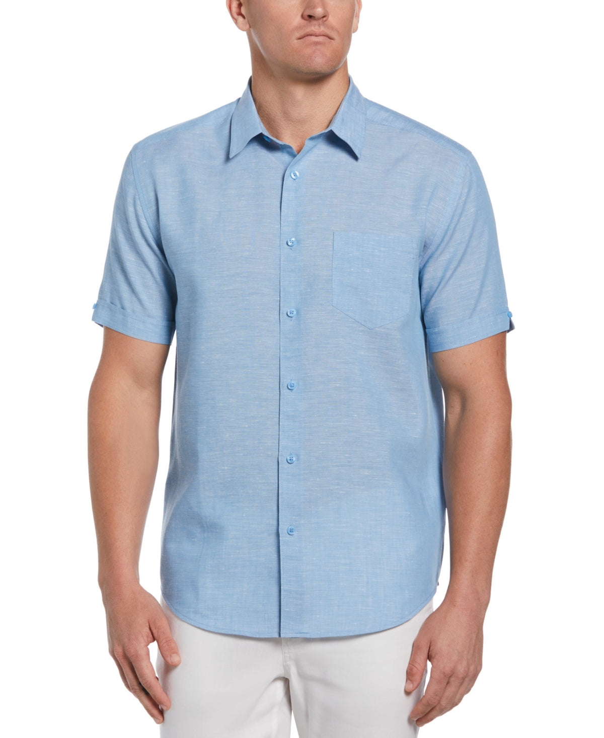 Cubavera Men's Tanner Travel Shirt Blue Size XX-Large