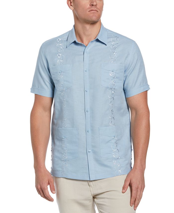 Cubavera Men's Guayabera Shirt Blue Size M