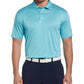 PGA Tour Men's Space Dye Texture Golf Polo Shirt Blue Size Medium
