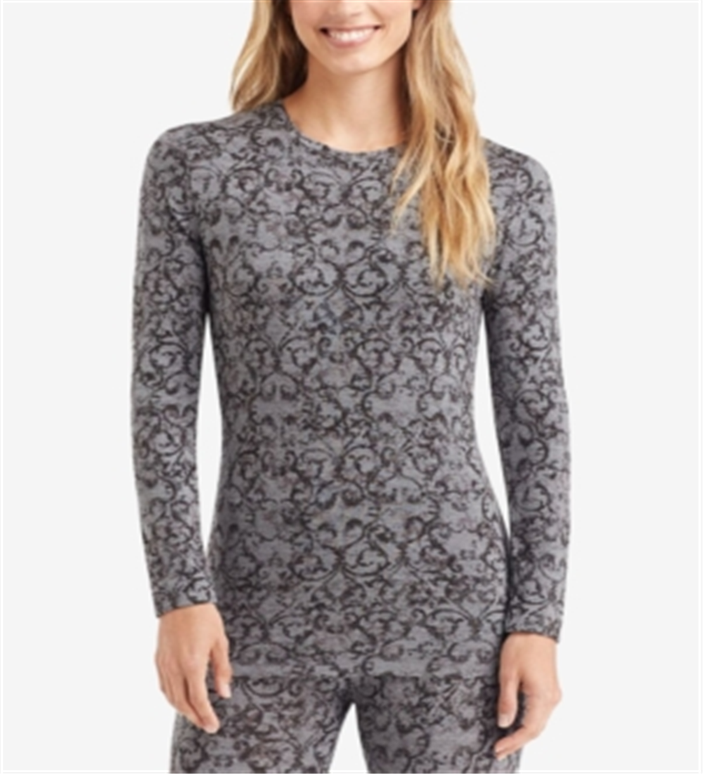 Cuddl Duds Women's Softwear Stretch Long Sleeve Crew Shirt Black Size M