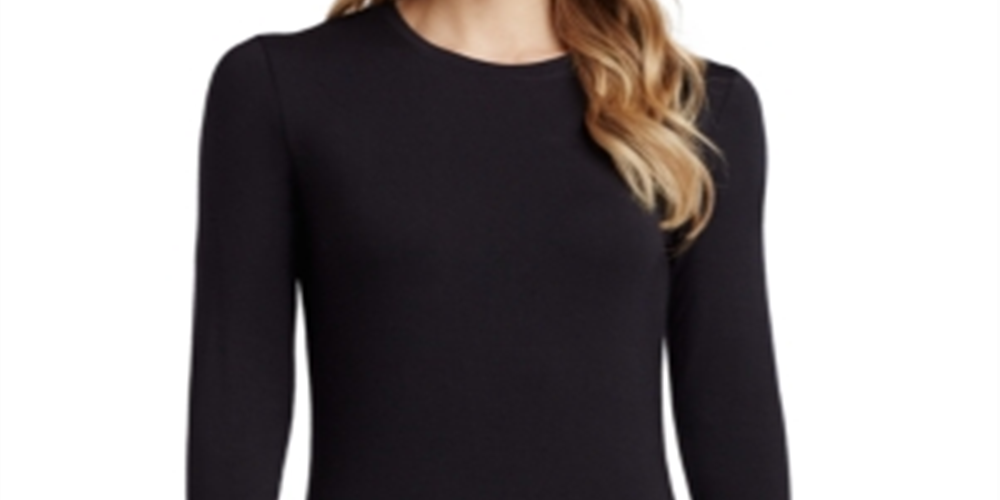 Cuddl Duds Women's Softwear Long Sleeve Crewneck Top Black Size X-Small