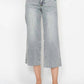 Judy Blue - Tummy Control Raw Hem Crop Wide Jeans