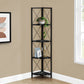4-Tier Corner Bookshelf with Marble Look and Metal Frame