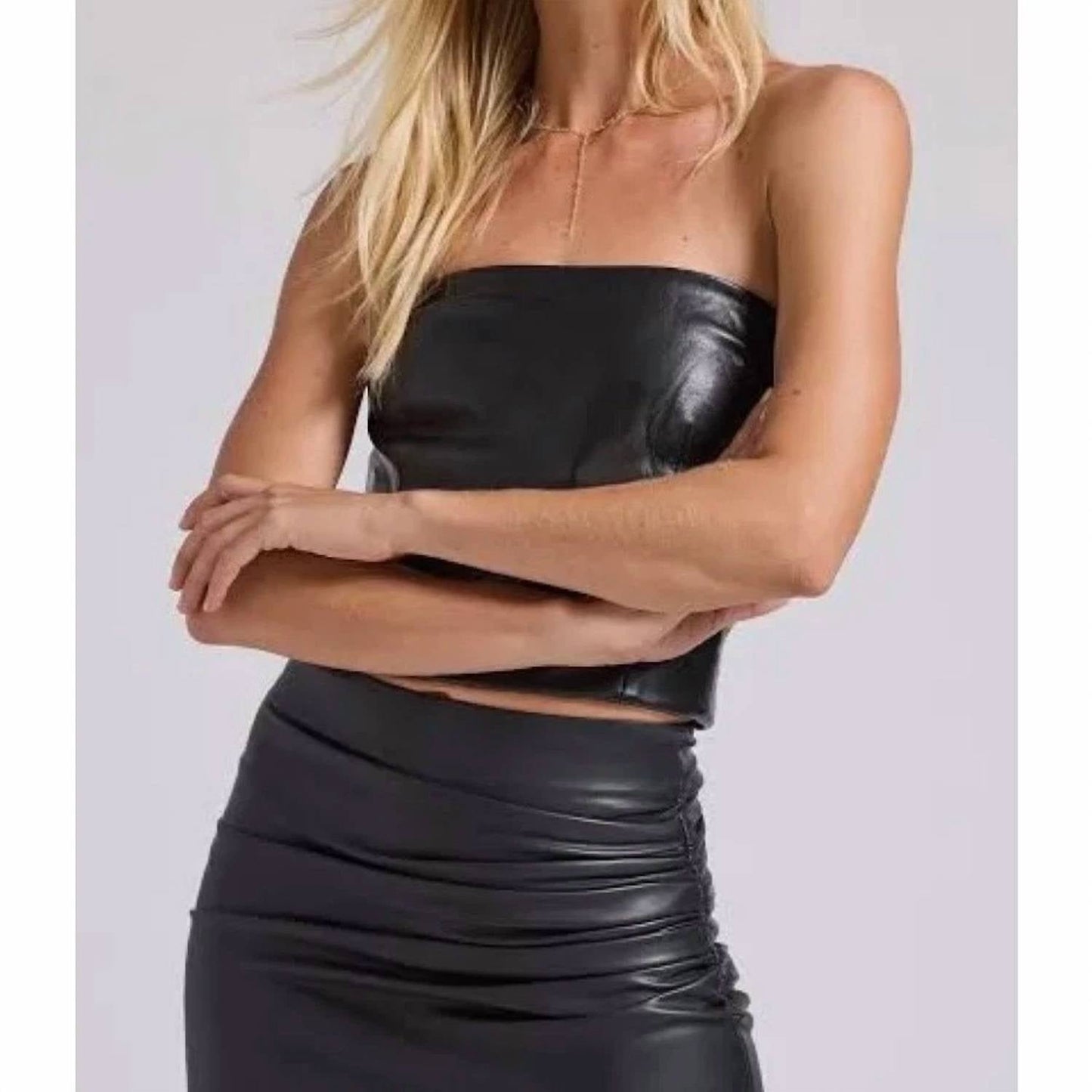 Generation Love - Jacqueline Vegan Leather Strapless Top