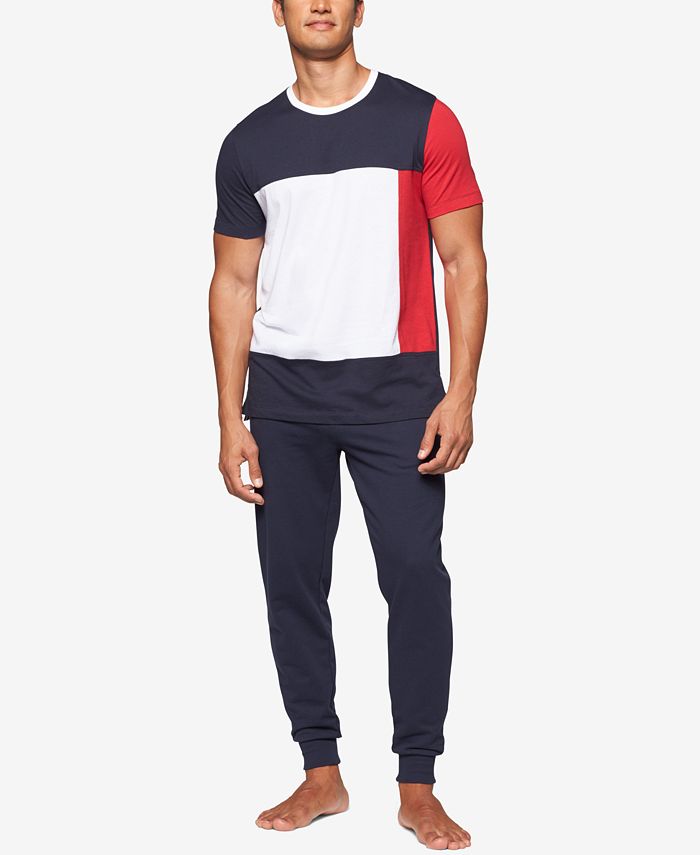Tommy Hilfiger Men's Modern Essentials Colorblocked Cotton T-Shirt Blue Size XX-Large