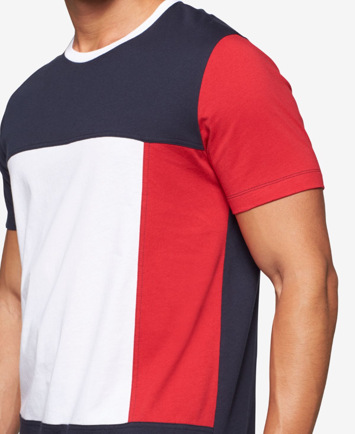 Tommy Hilfiger Men's Modern Essentials Colorblocked Cotton T-Shirt Blue Size XX-Large