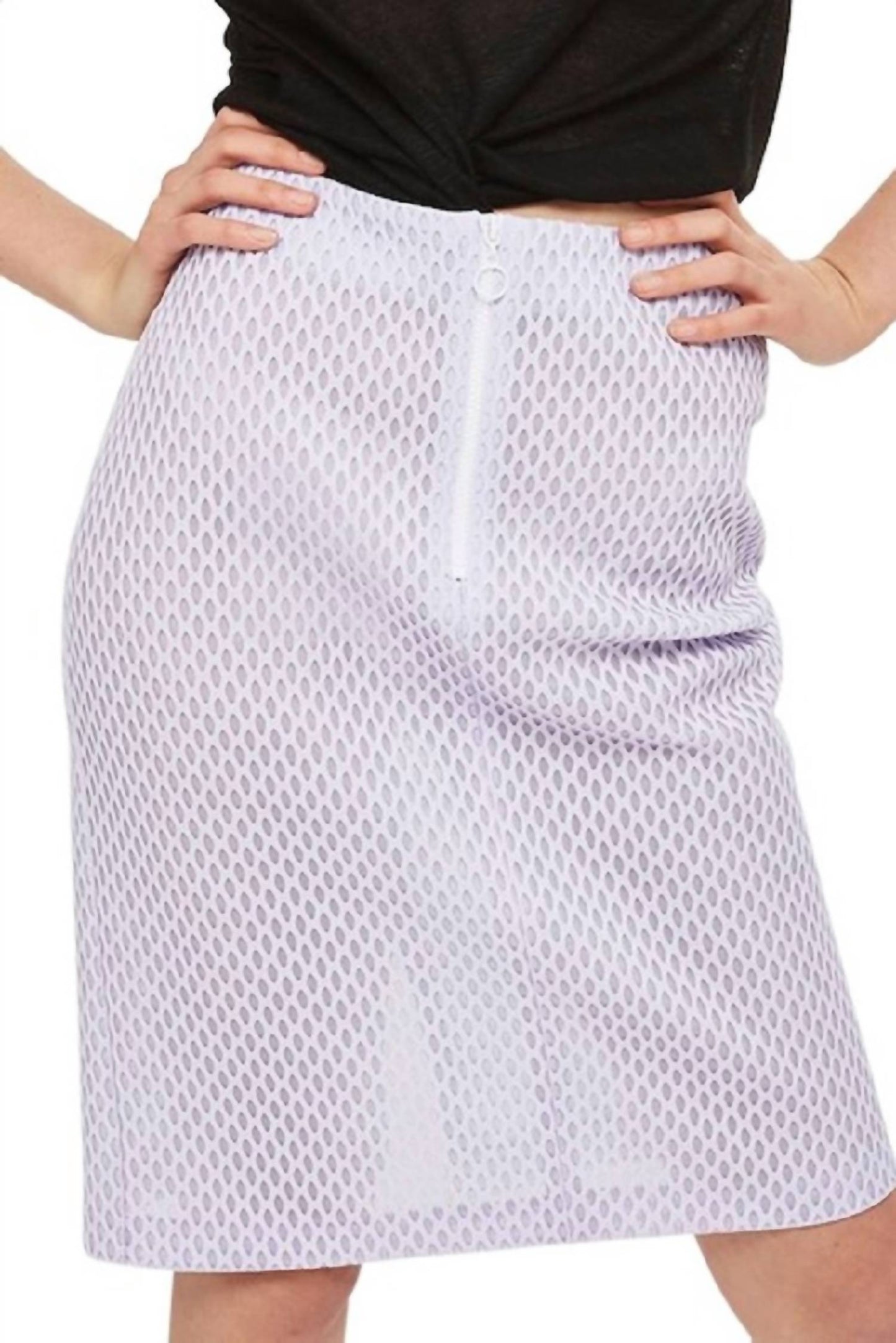 Topshop - Airtex Mesh Pencil Front Zip Skirt