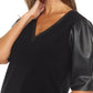 Joseph Ribkoff - Faux Leather Puff Sleeve Dress
