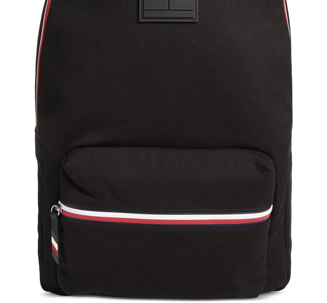 Tommy Hilfiger Men's Sean Corps Stripe Trim Backpack Black Size Regular