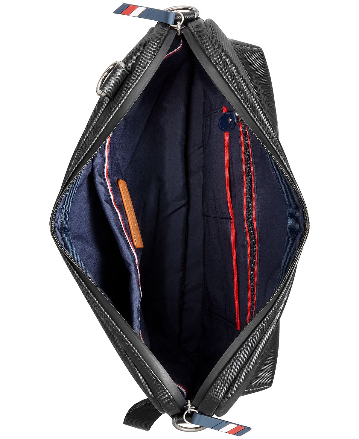 Tommy Hilfiger Men's Leo Logo Embossed Messenger Bag Black Size Regular