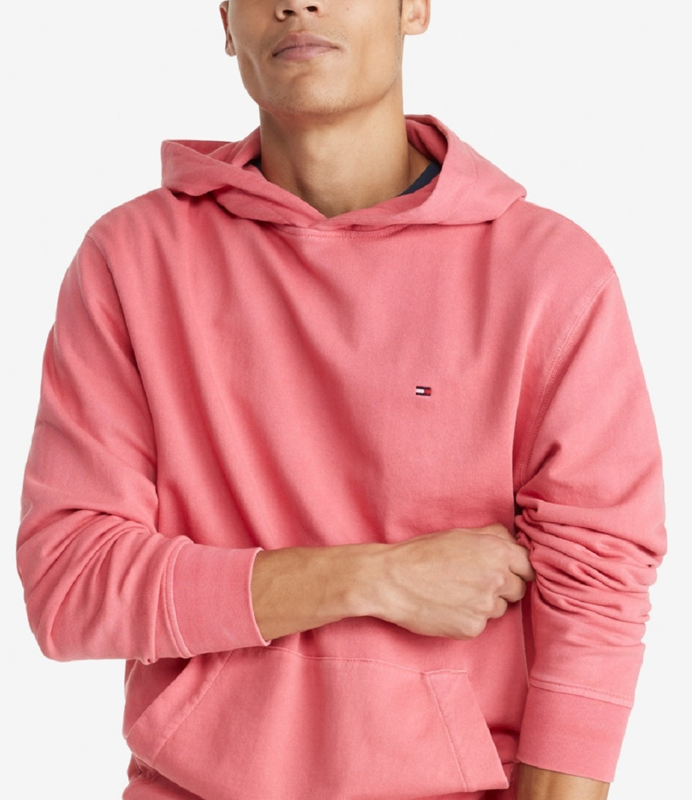 Tommy Hilfiger Men's Garment Dyed Easy Fit Hoodie Pink Size X-Large