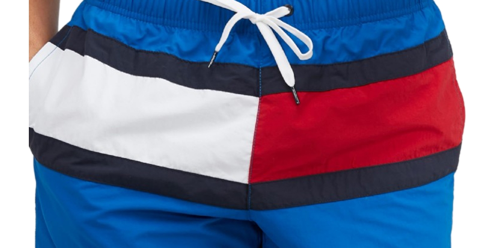 Tommy Hilfiger Men's Big & Tall Flag Swim Trunk Blue Size XX-Large