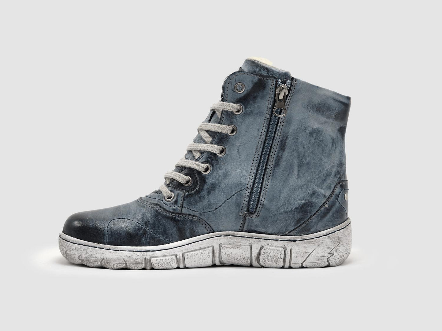 Kcr Group - Women's Original Thick Wool-lined Zip-up Leather Boots
