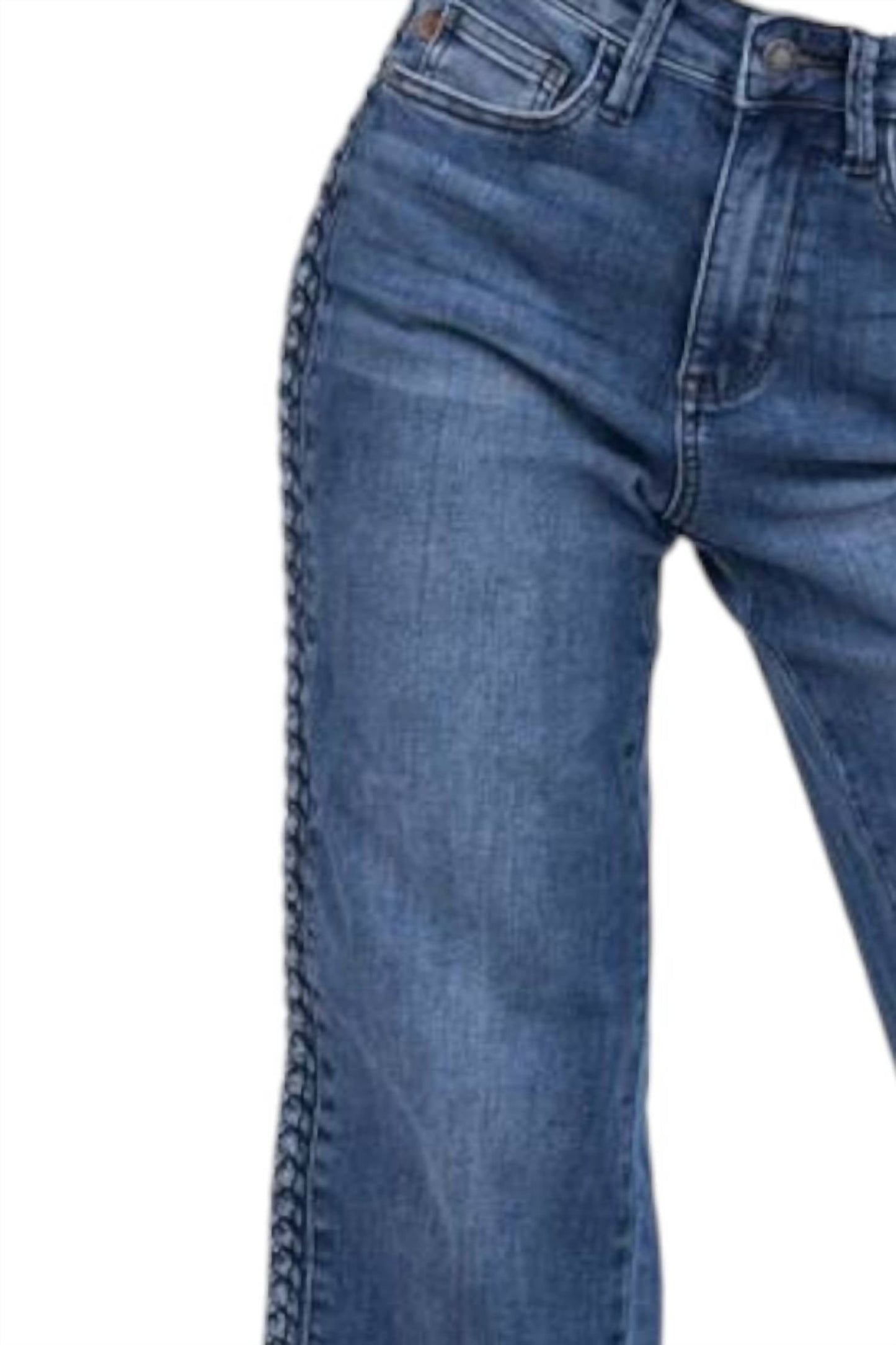Judy Blue - High Waist Braided Cropped Wide Leg Jeans