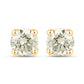 0.86 Carat Genuine LB Diamond 14K Yellow Gold Earrings