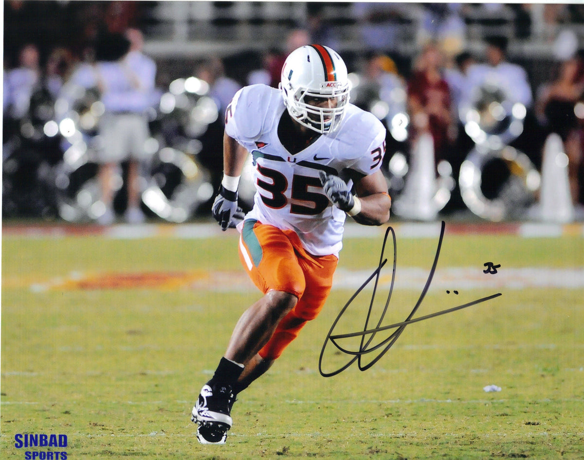 NCAA Miami Hurricanes Olivier Vernon #35 Autographed Picture 8x10 Signed Photo