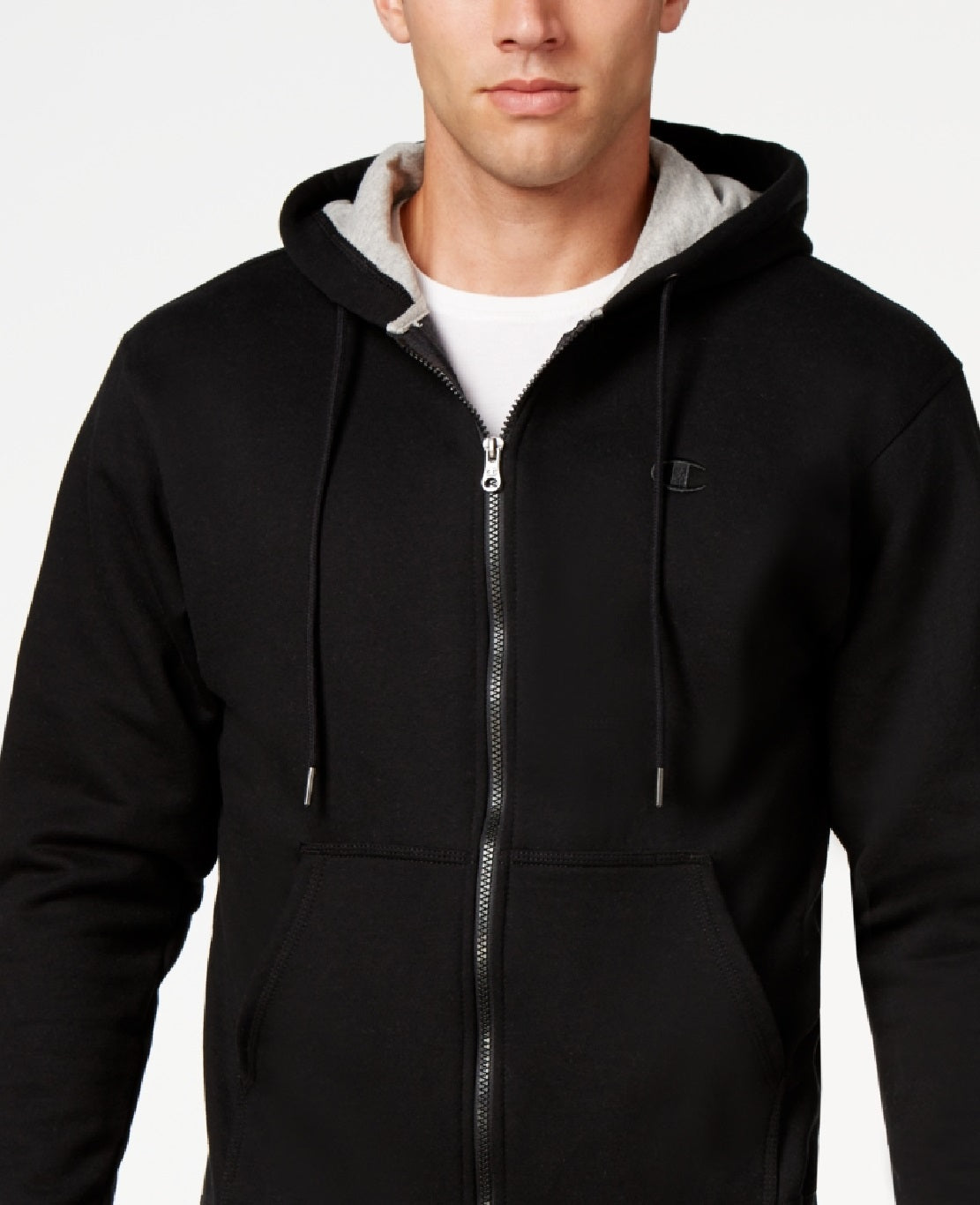 Champion Men's Powerblend Fleece Zip Hoodie Black Size X-Large