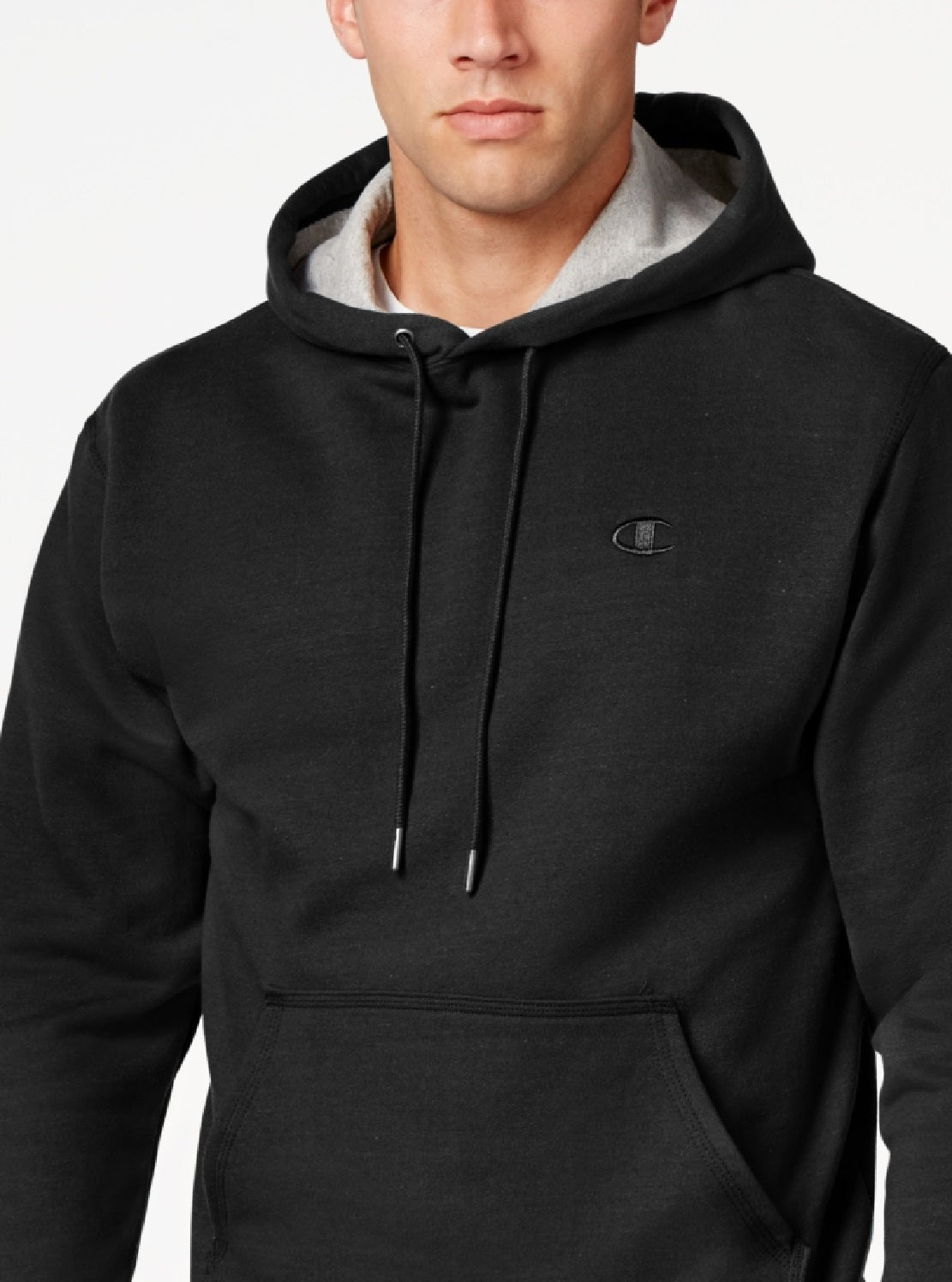 Champion Men's Powerblend Fleece Hoodie Black Size Large
