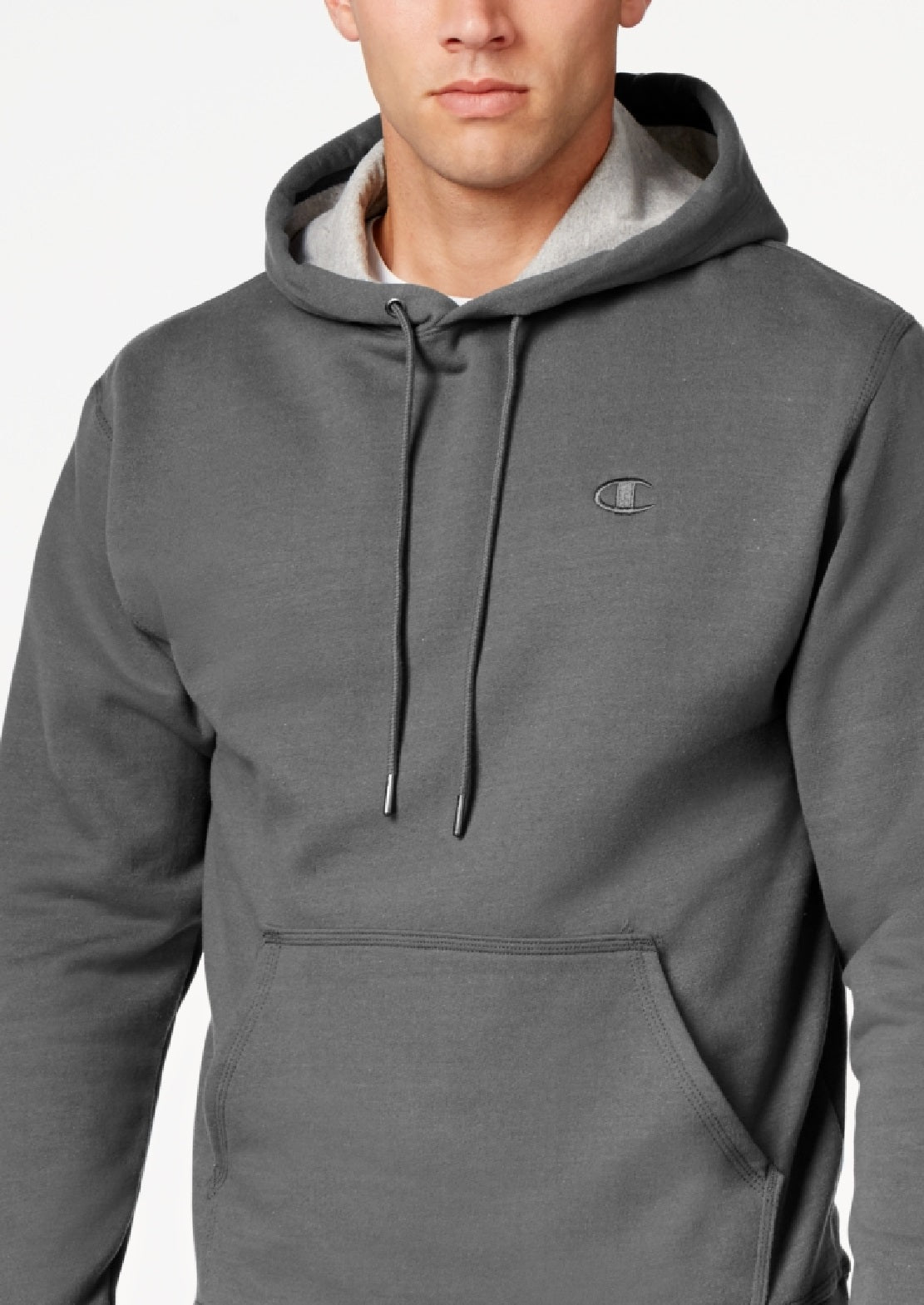 Champion Men's Powerblend Fleece Hoodie Gray Size Medium