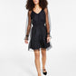 Bar III Women's Sheer Swiss Dot Dress Black Size X-Small