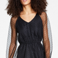 Bar III Women's Sheer Swiss Dot Dress Black Size X-Small