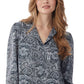 Jones New York Women's Simplified Utility Blouse Top Grey Size Large