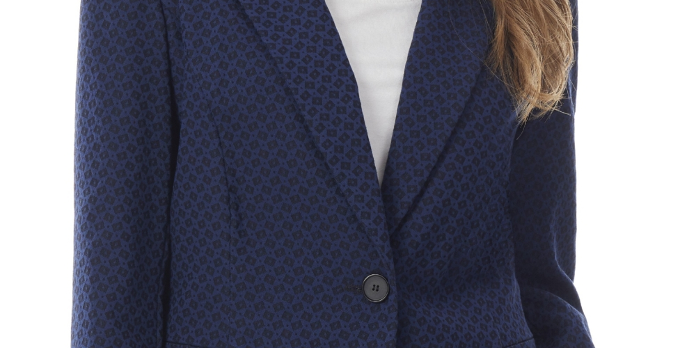 Jones New York Women's One Button Blazer Blue Size Small