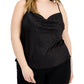 Bar III Women's Tonal Print Camisole Top Black Size 3X