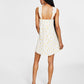 Bar III Women's Floral Print Mini Shift Dress White Size Medium