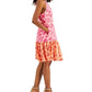 INC International Concept Women's Printed Belted A Line Dress Pink Size 4